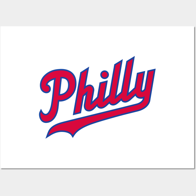 Philly Script - White/Red Wall Art by KFig21